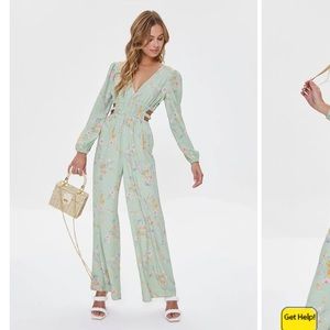 Floral Jumpsuit with cutout